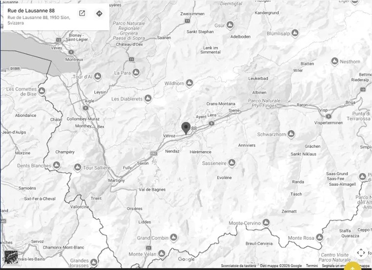Carte Rue de Lausanne 88, Sion